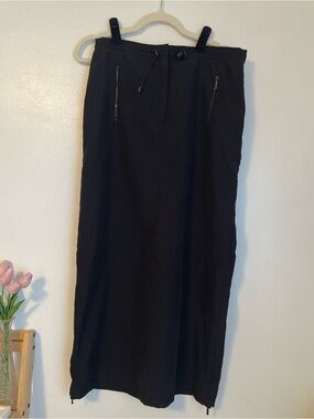 Norton Studio black maxi skirt with zipper details size 6